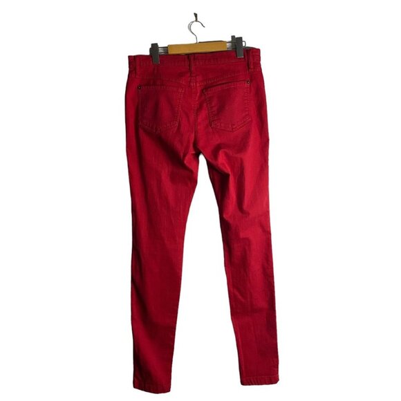 Iris Setlakwe Women's Red Skinny Denim Jeans - Picture 7 of 7